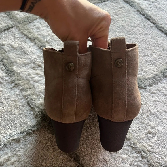 Donald J Pliner Makko bootie ankle boots lace up chunky wedge brown taupe 10 - Picture 4 of 15